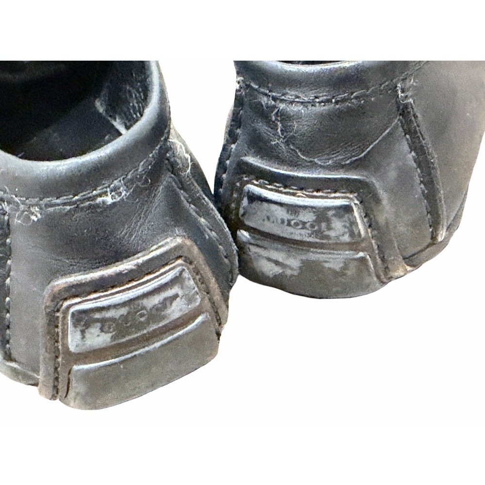 Vintage Mens Gucci Gold Horsebit Buckle Black Leather Driving Loafer 11.5 117708 - Picture 7 of 16